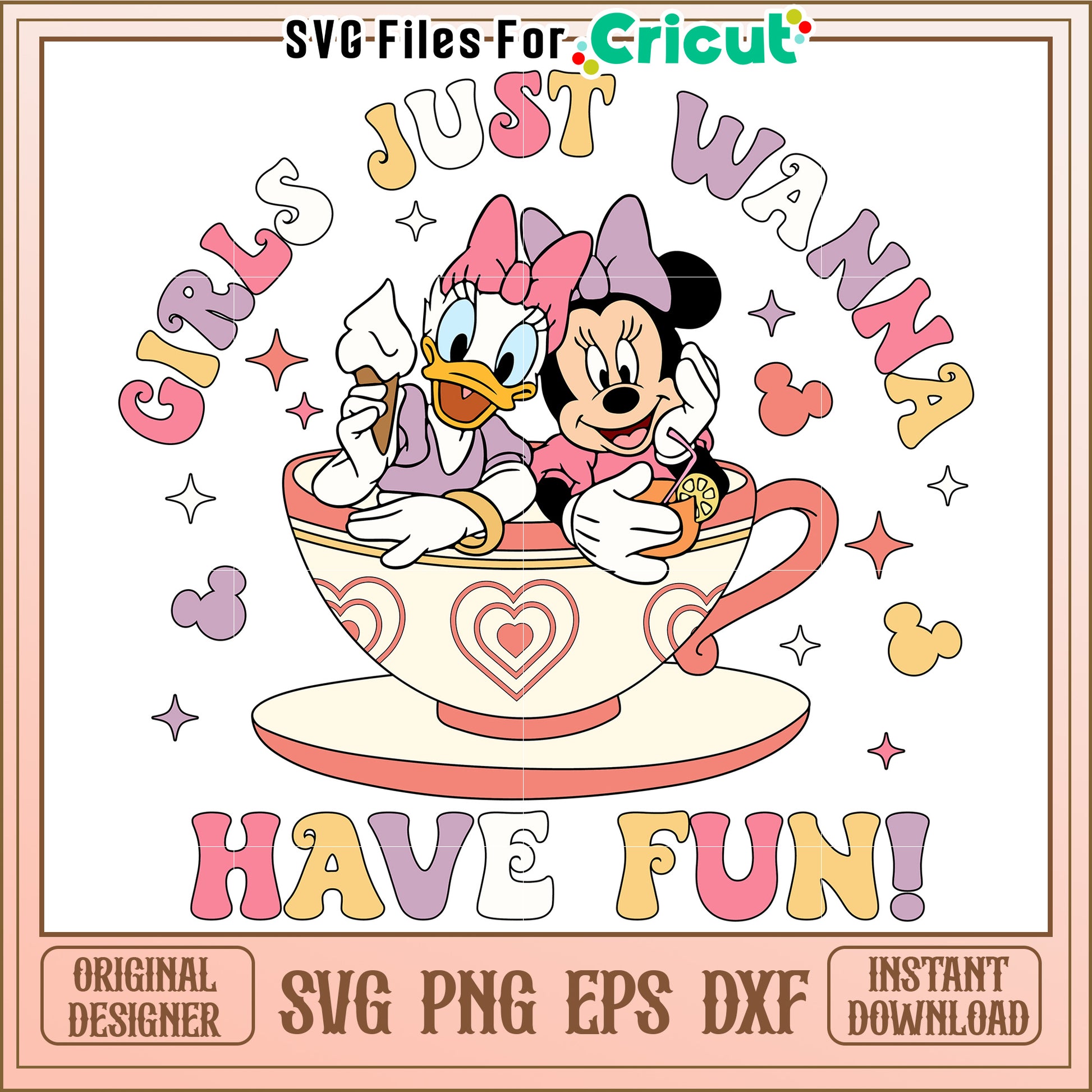 Minnie Daisy Teacup SVG Design