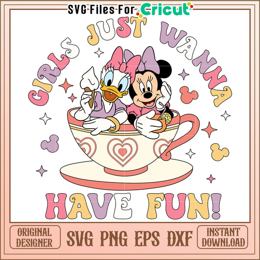 Minnie Daisy Teacup SVG Design