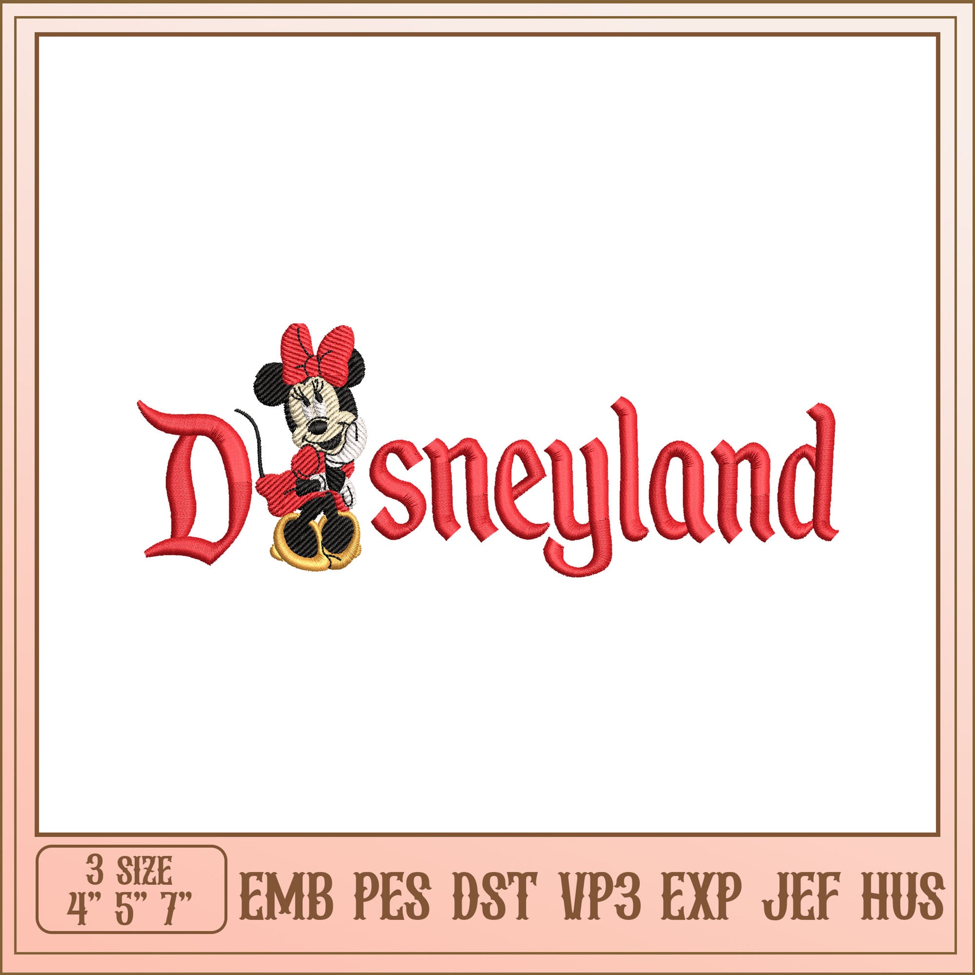 Minnie Disneyland Embroidery Design
