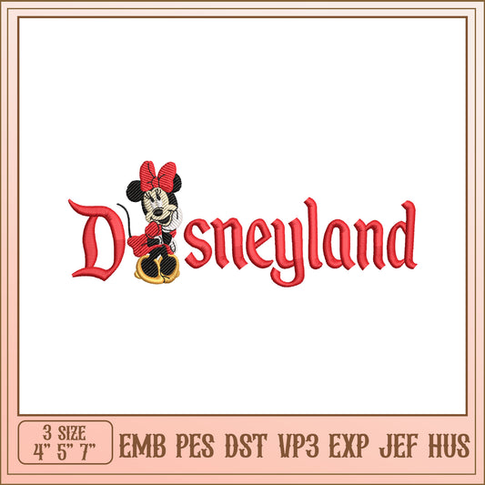Minnie Disneyland Embroidery Design