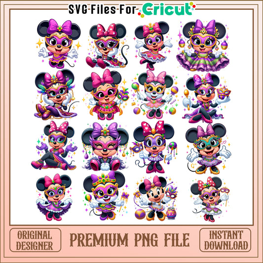 Minnie mouse festival design bundle png, minnie mouse png