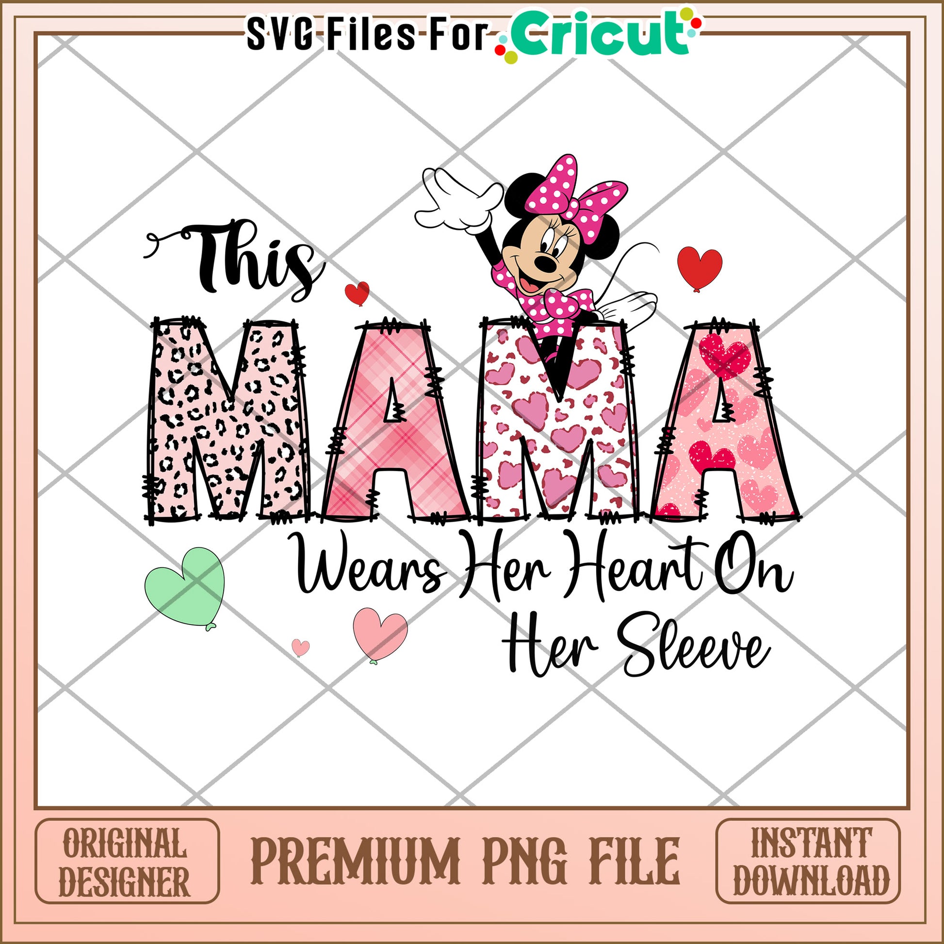 Minnie Mama PNG Heart Design