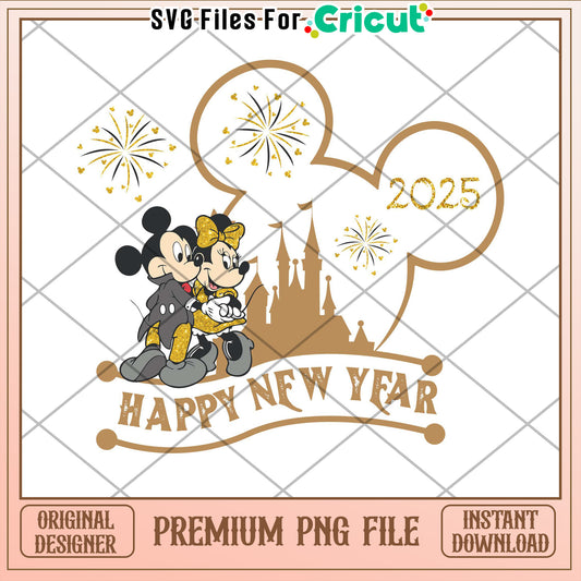Minnie Mickey 2025 PNG Happy New Year