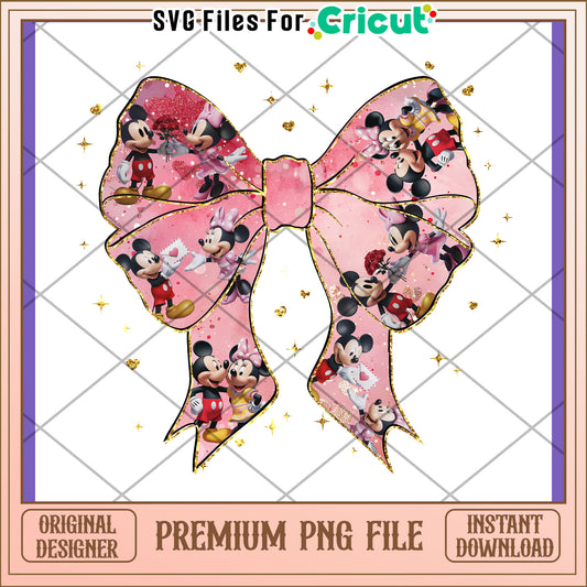 Minnie Mickey Bow PNG Valentines Day