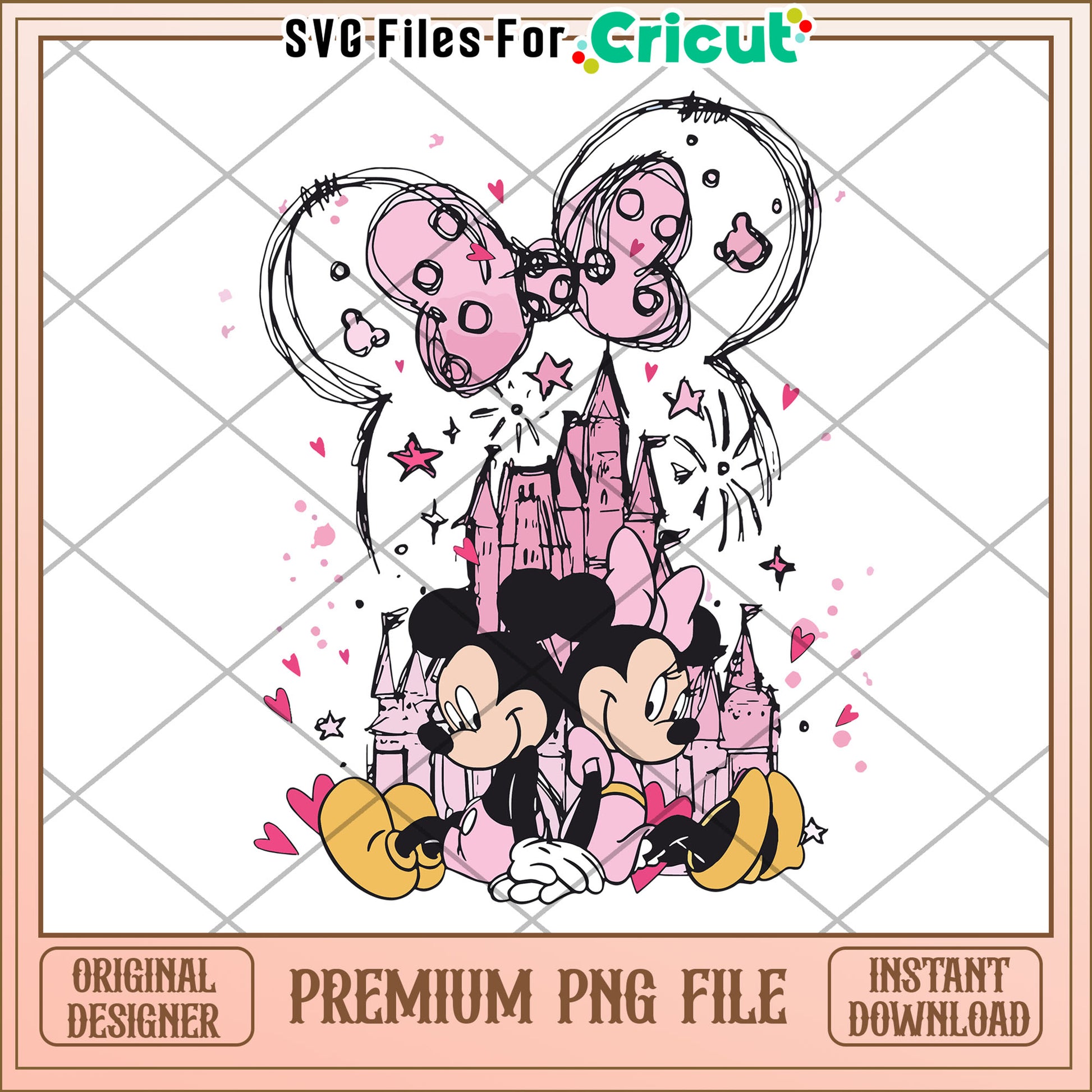 Minnie Mickey Castle PNG Cricut Download