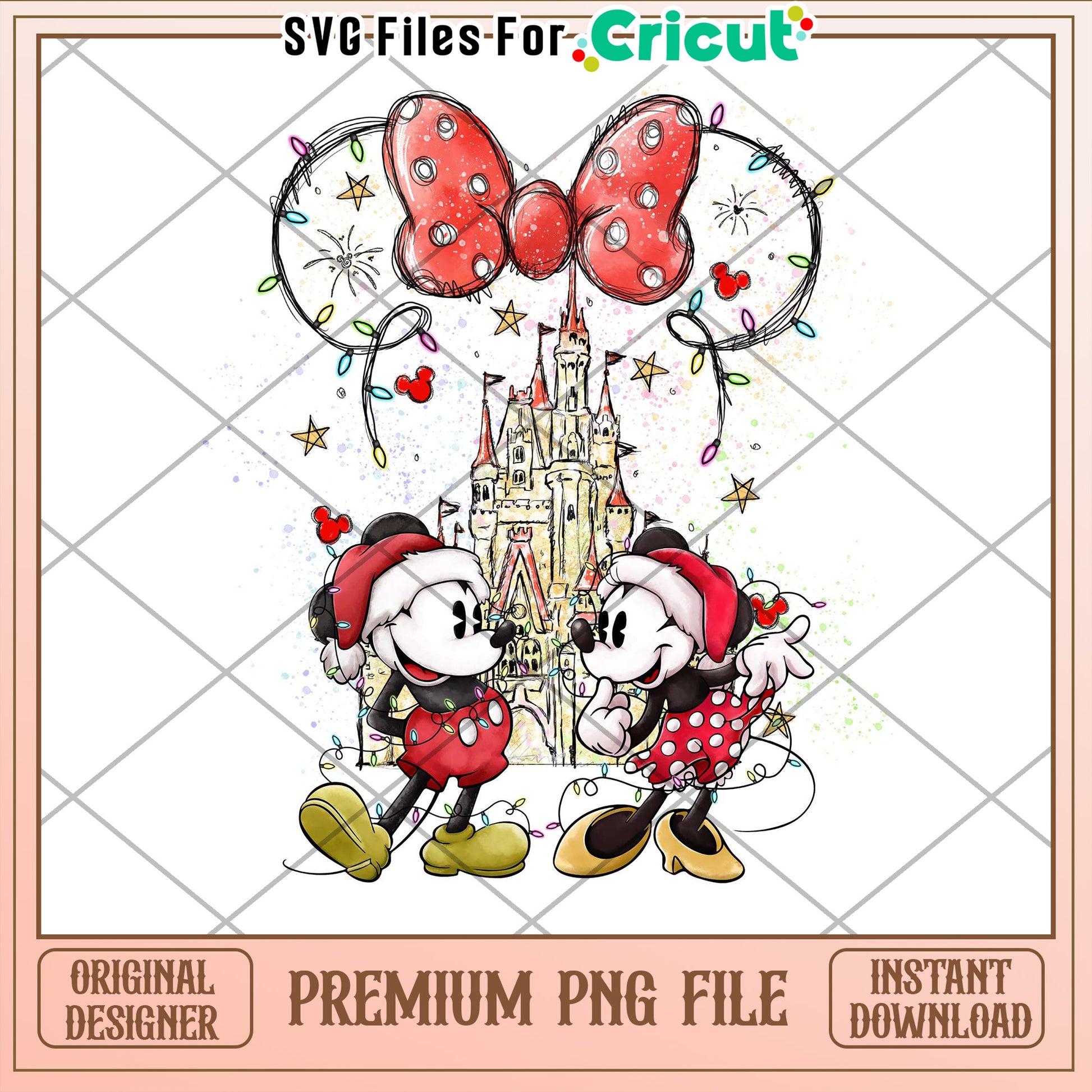 Minnie Mickey Christmas PNG Sublimation
