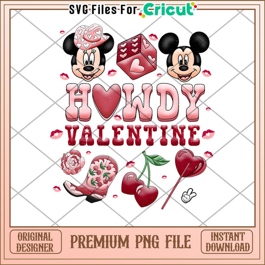 Minnie Mickey Howdy Valentine PNG