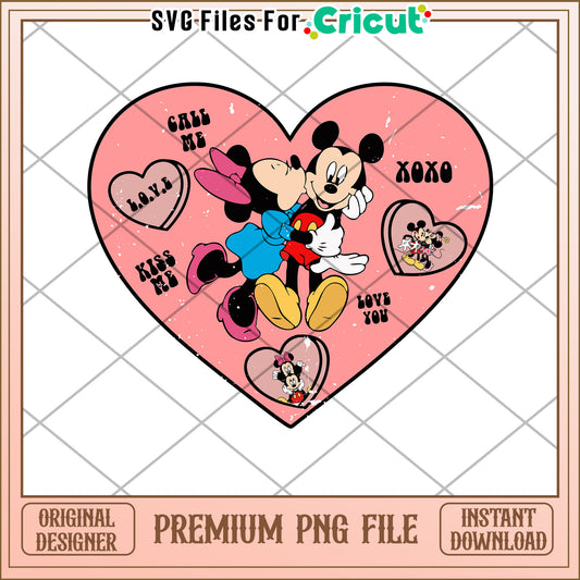 Minnie Mickey Kiss Valentine PNG