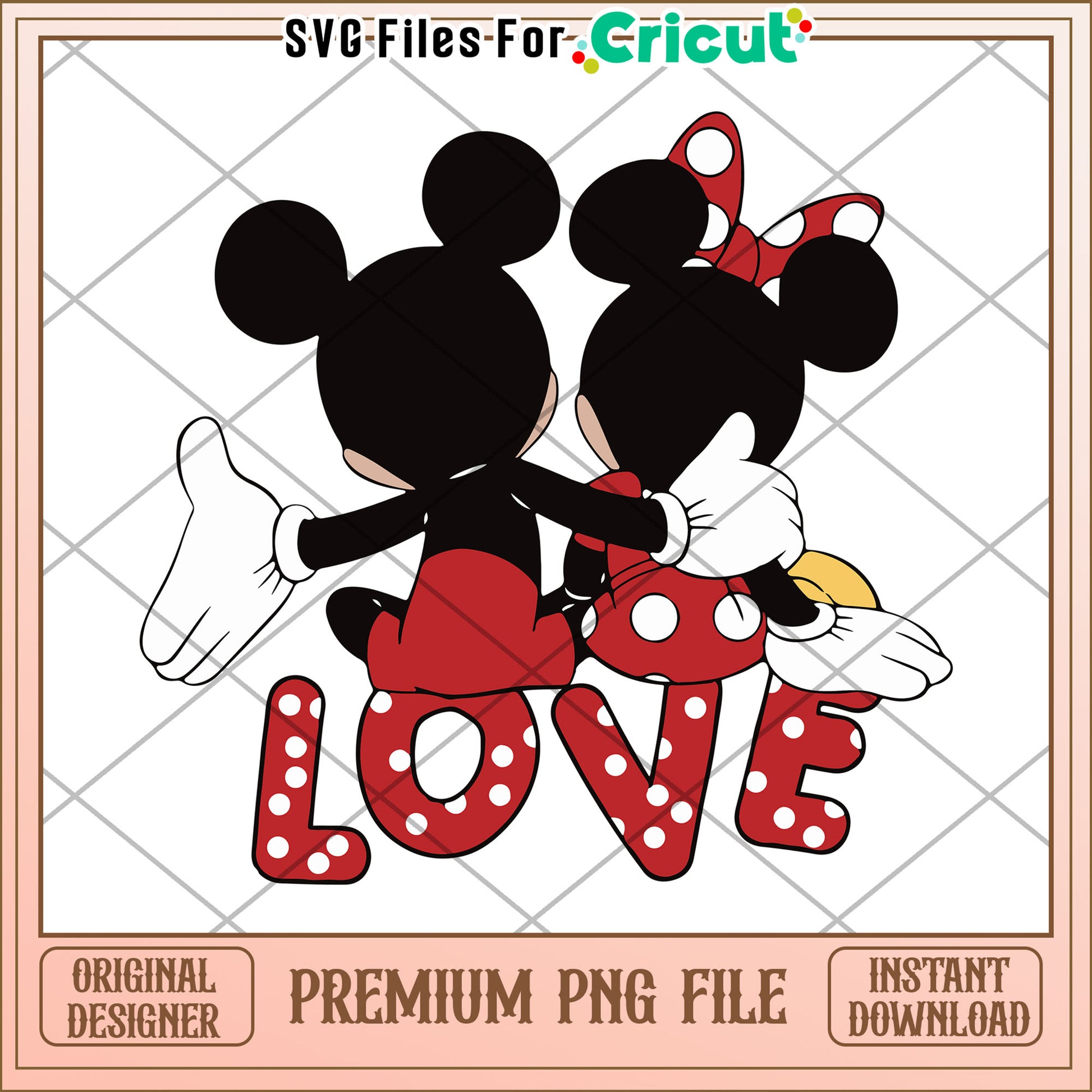 Minnie Mickey Love PNG Cricut File