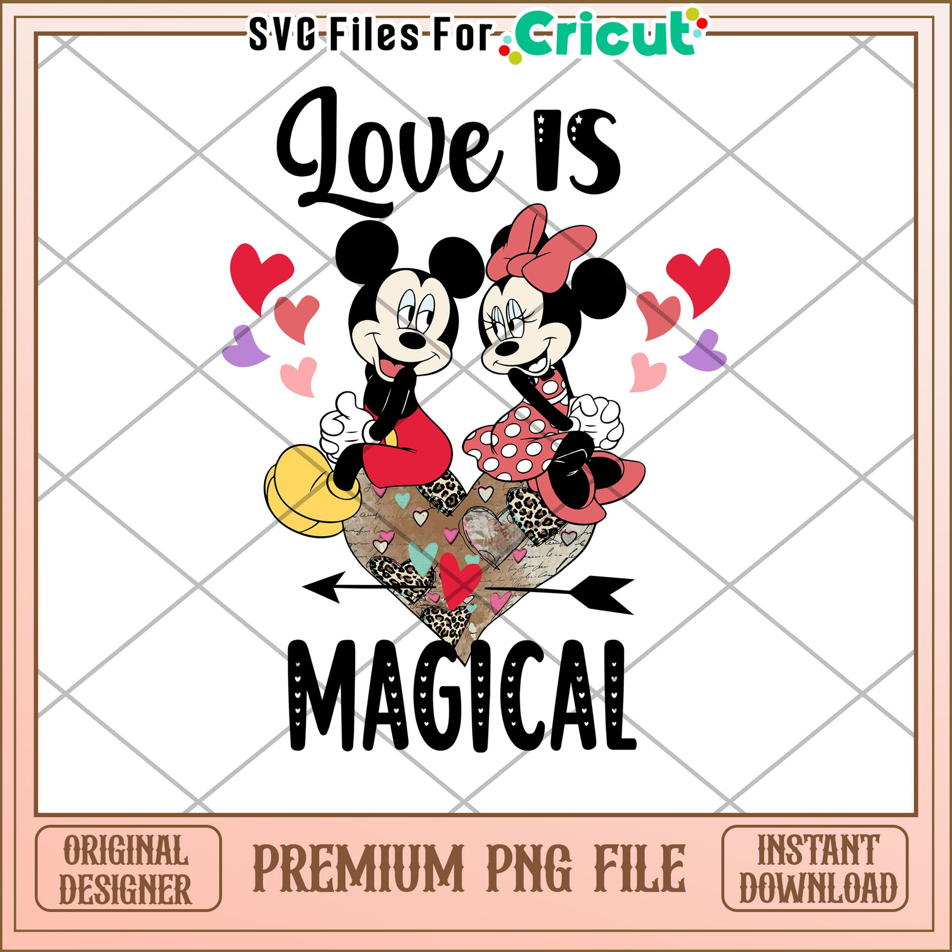 Minnie Mickey Love PNG Design