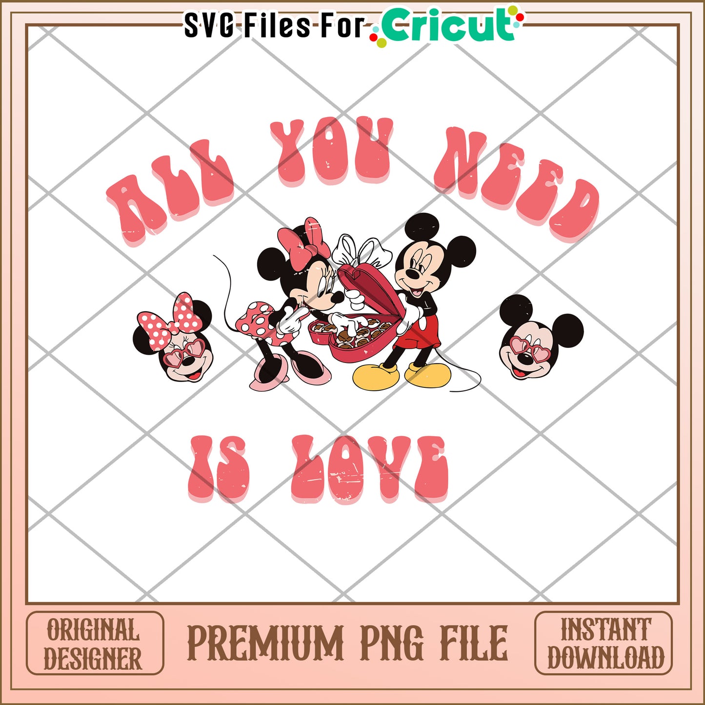 Minnie Mickey Love PNG Valentines Day Download