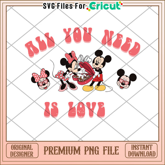 Minnie Mickey Love PNG Valentines Day Download