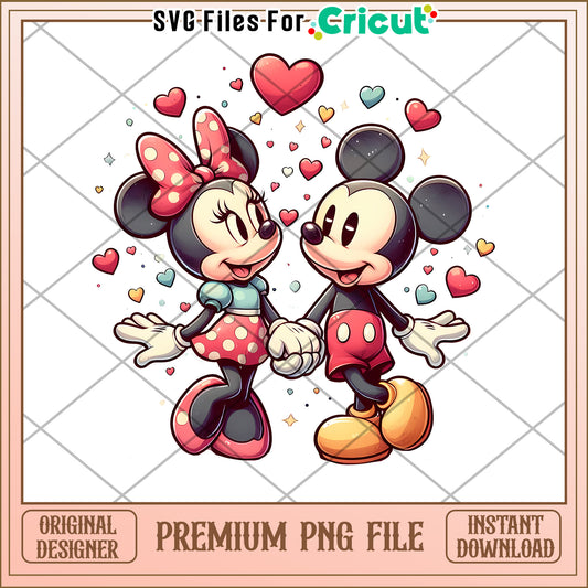 Minnie Mickey Mouse PNG Couple Love Design