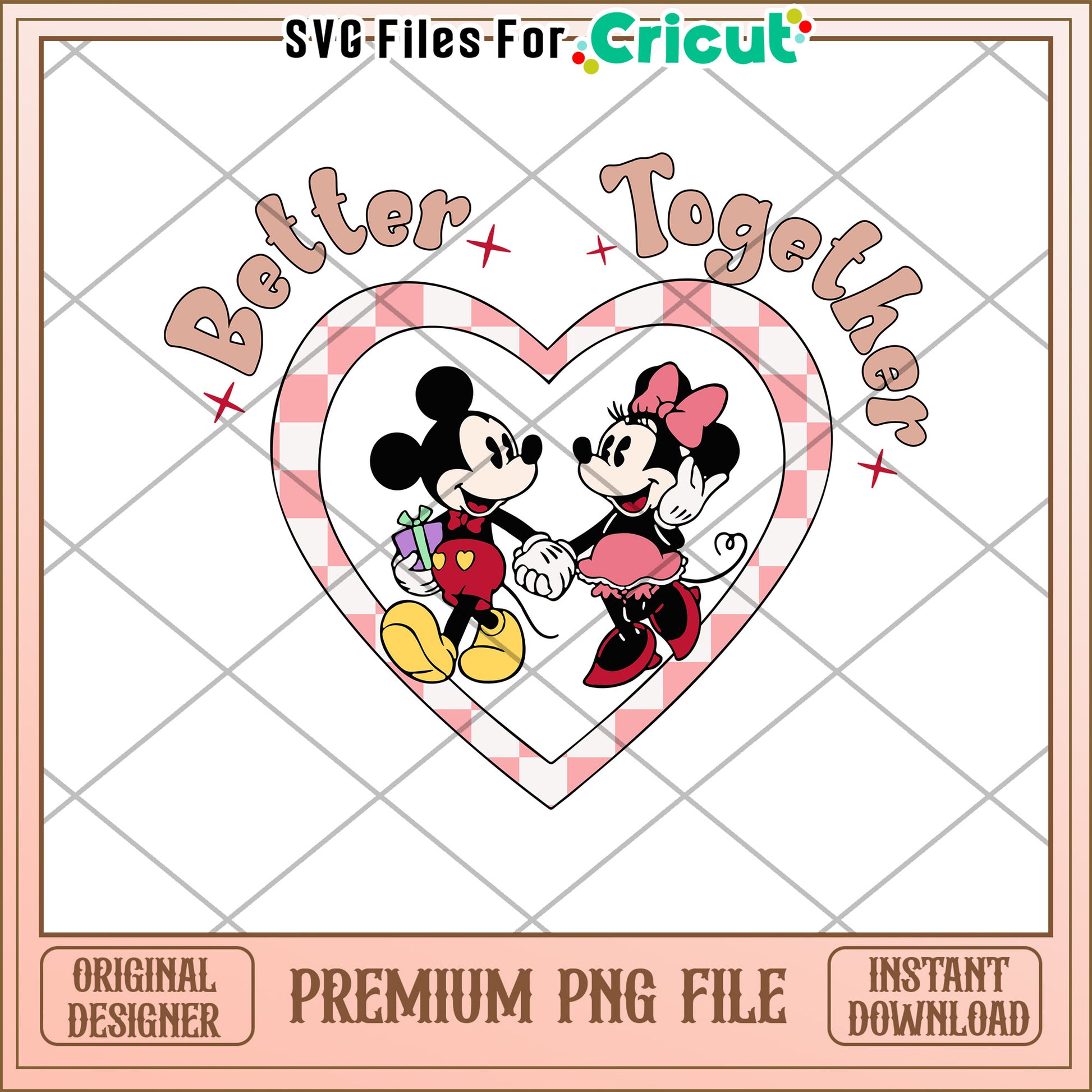 Minnie Mickey PNG Heart Design