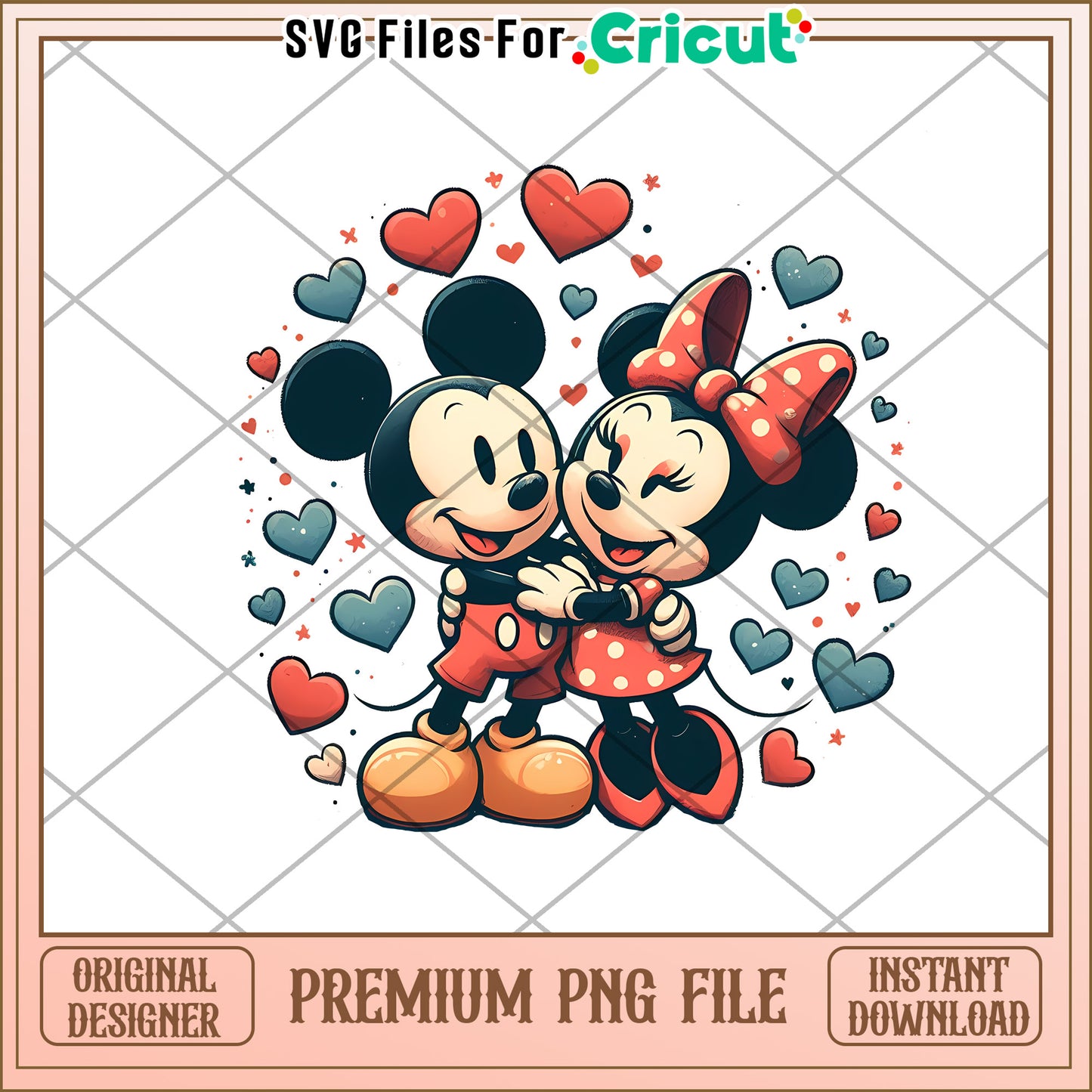 Minnie Mickey PNG Valentines Day Hug