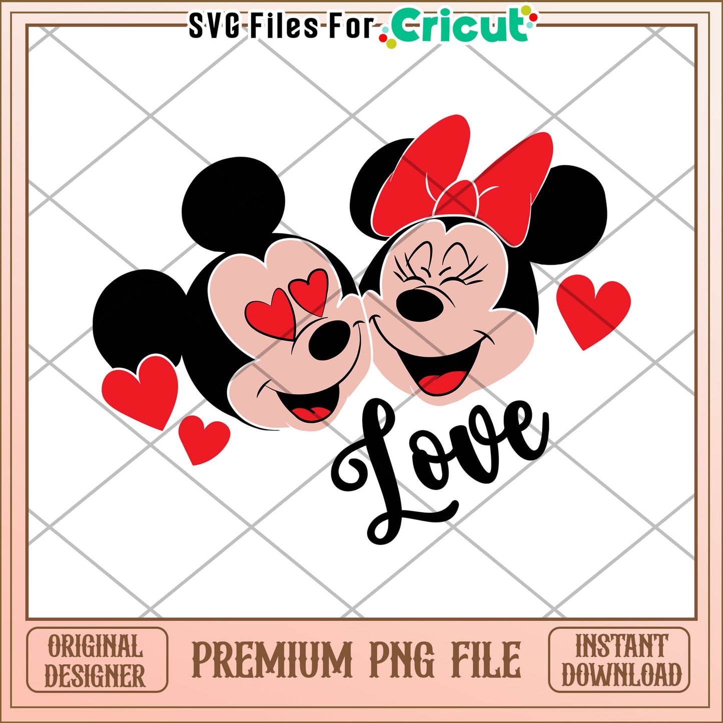 Minnie Mickey PNG Valentines Love