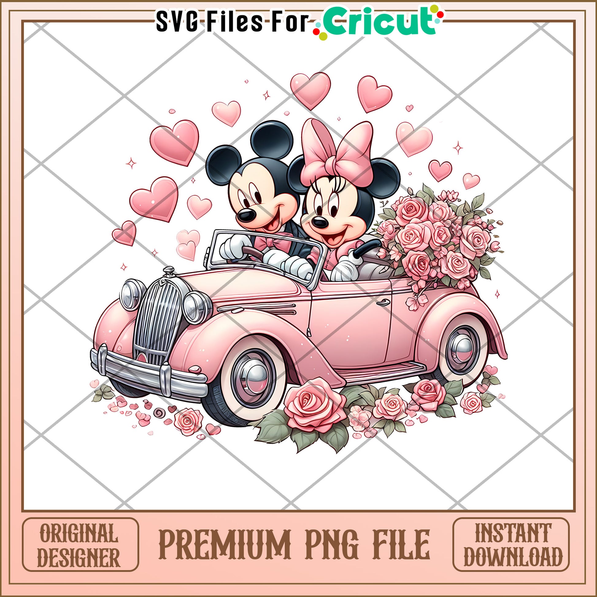 Minnie Mickey Pink Car PNG