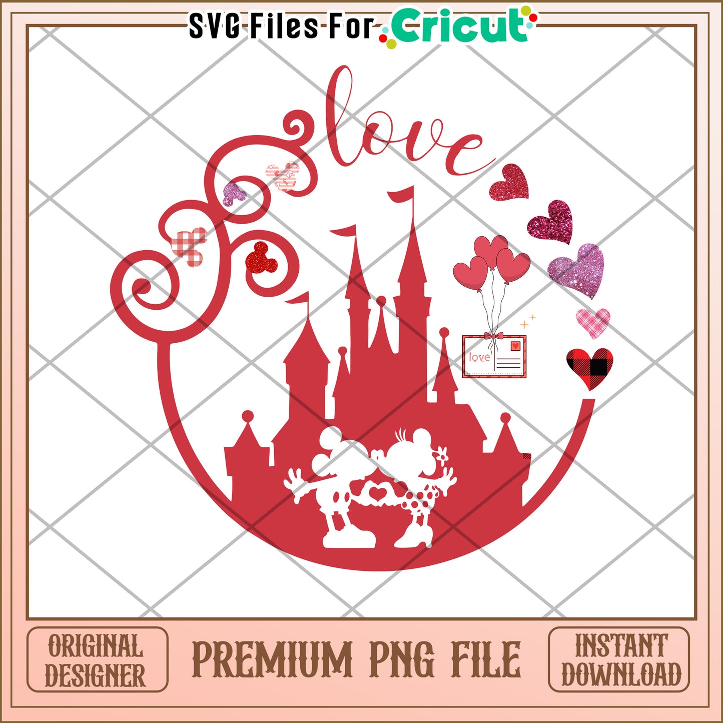 Minnie Mickey Valentine PNG Cricut