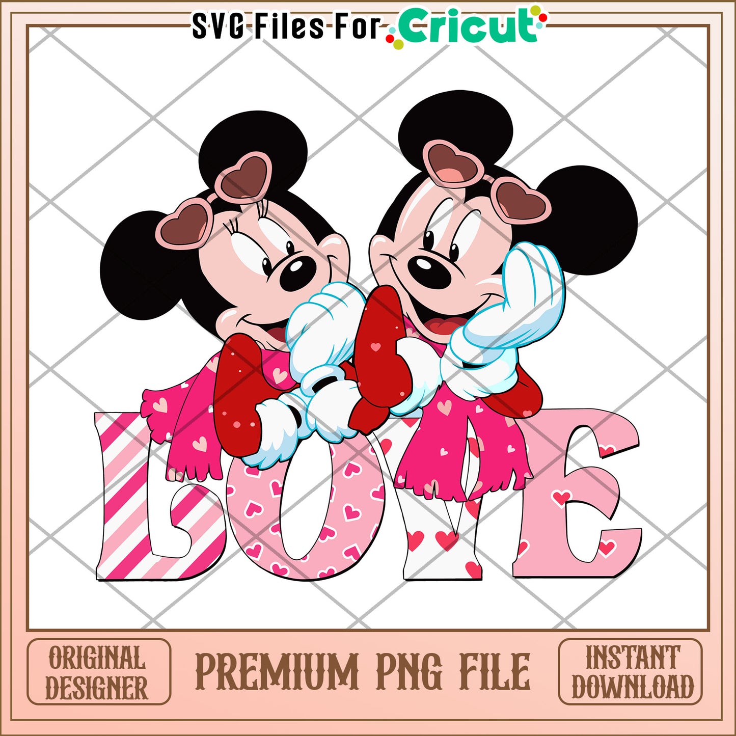 Minnie Mickey Valentine PNG Love Design