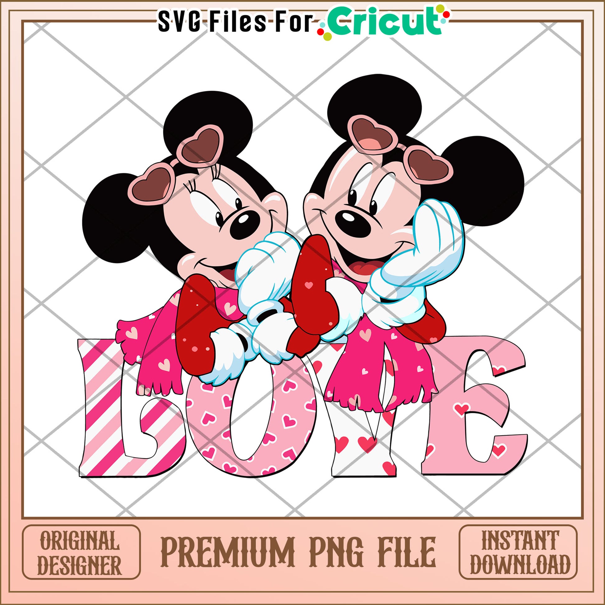 Minnie Mickey Valentine PNG Love Design
