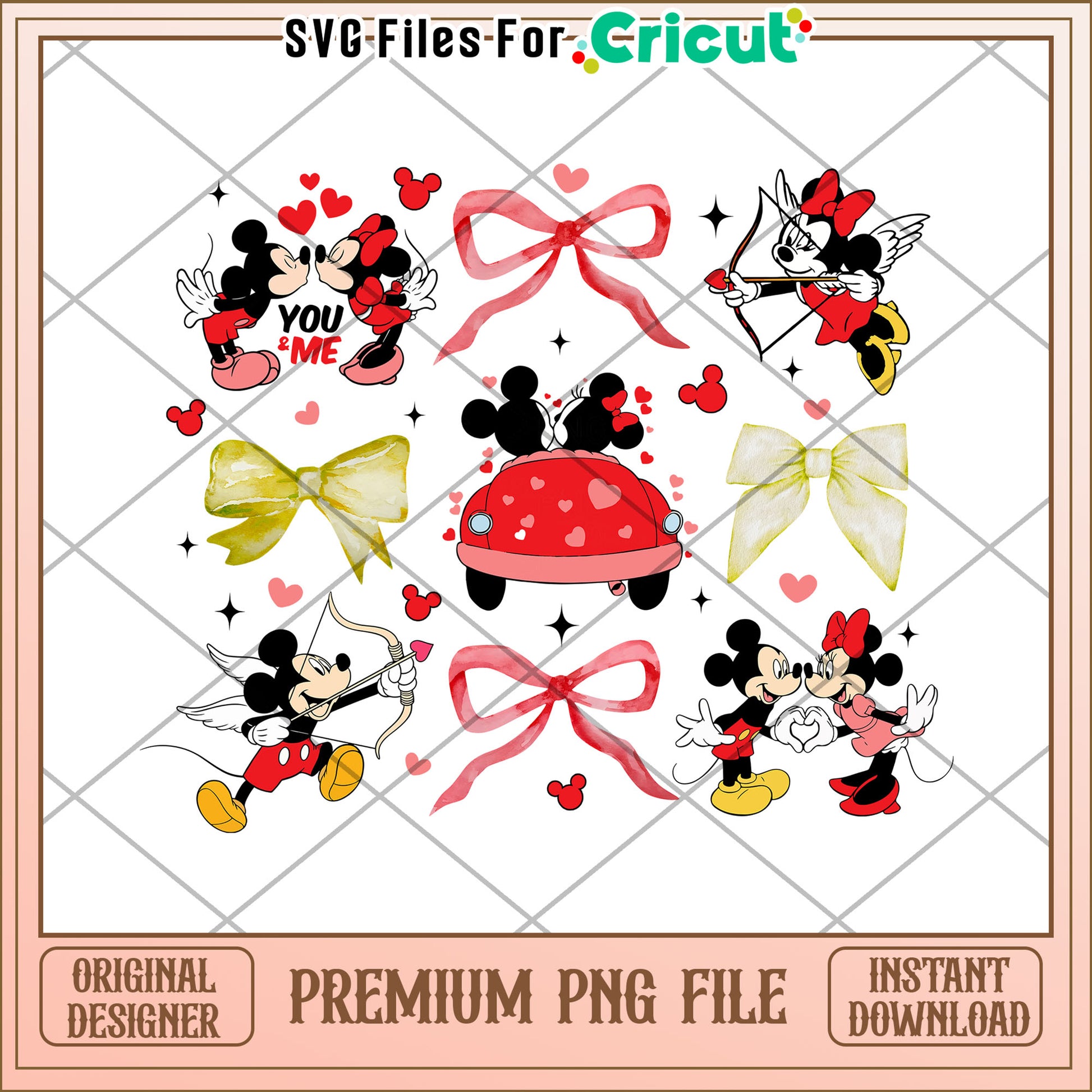 Minnie Mickey Valentines PNG Bundle