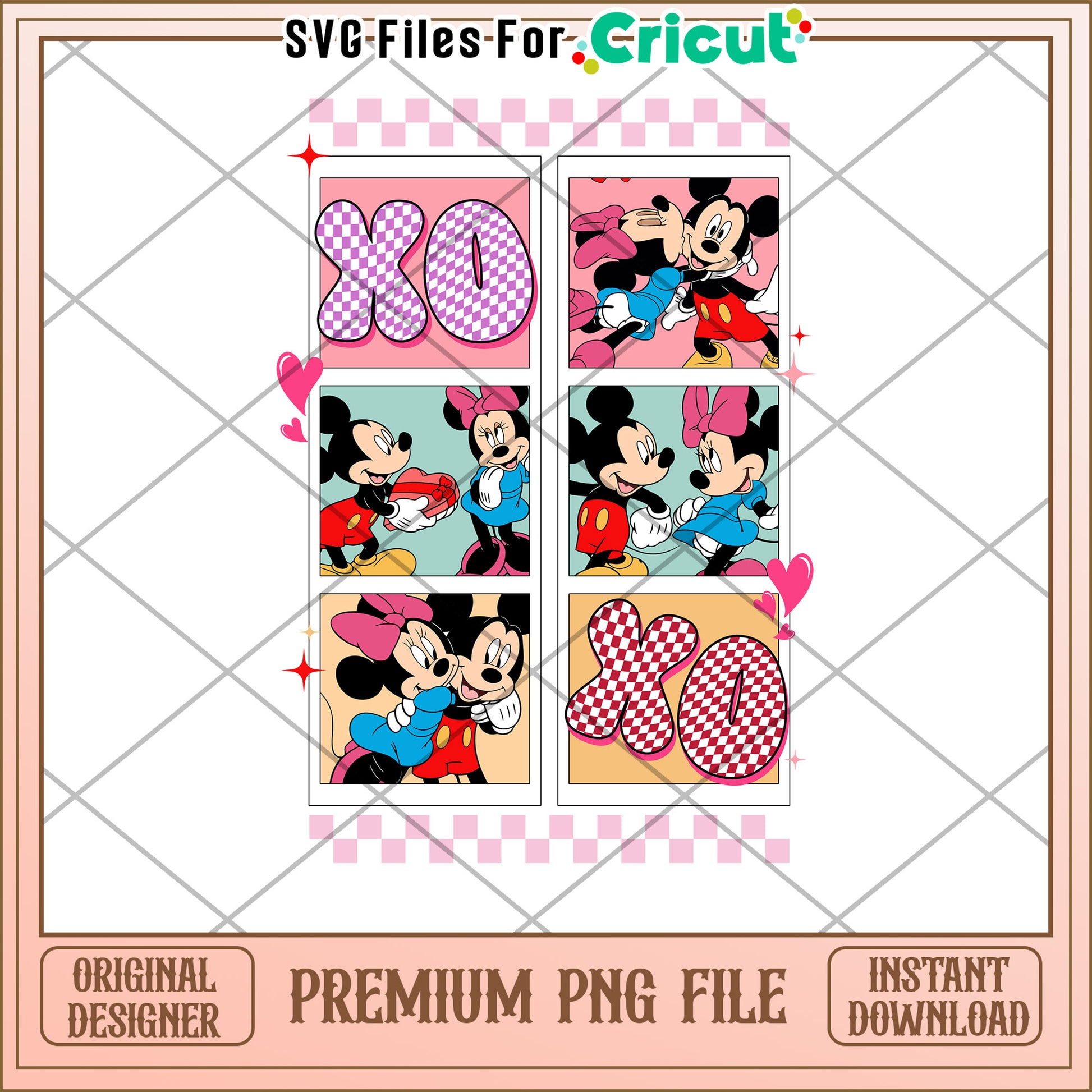 Minnie Mickey Valentines PNG Cricut