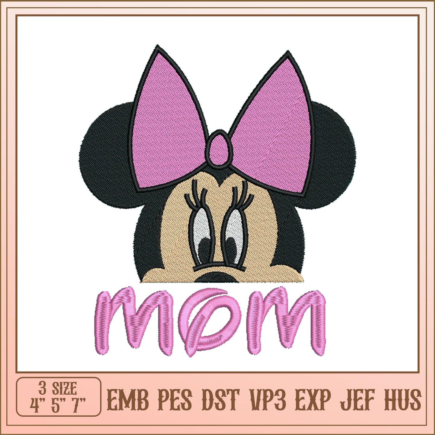Minnie Mom Embroidery Design