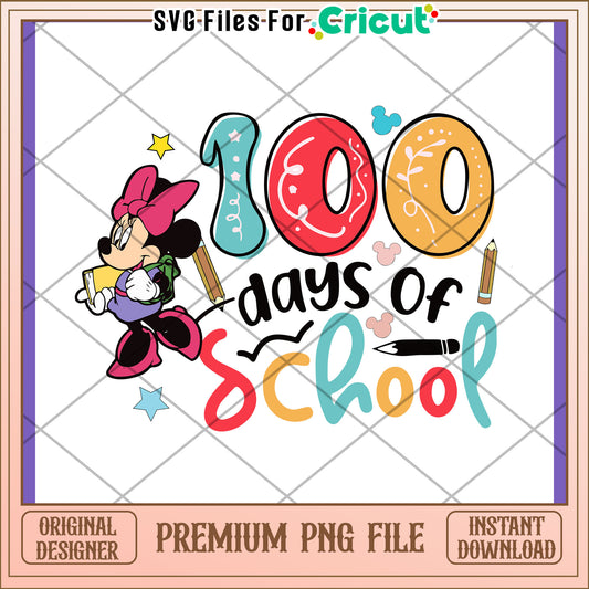 Minnie Mouse 100 Days of School PNG Design File