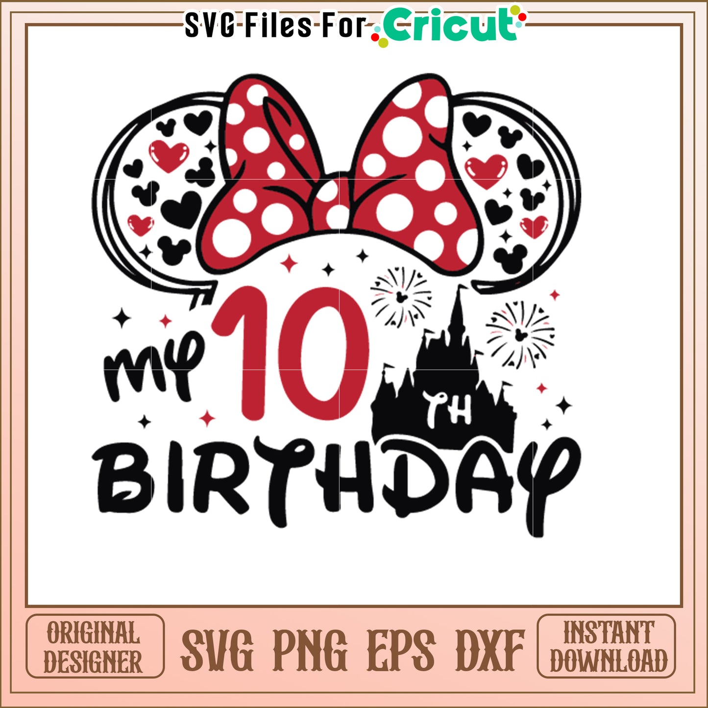 Minnie Mouse 10th Birthday SVG