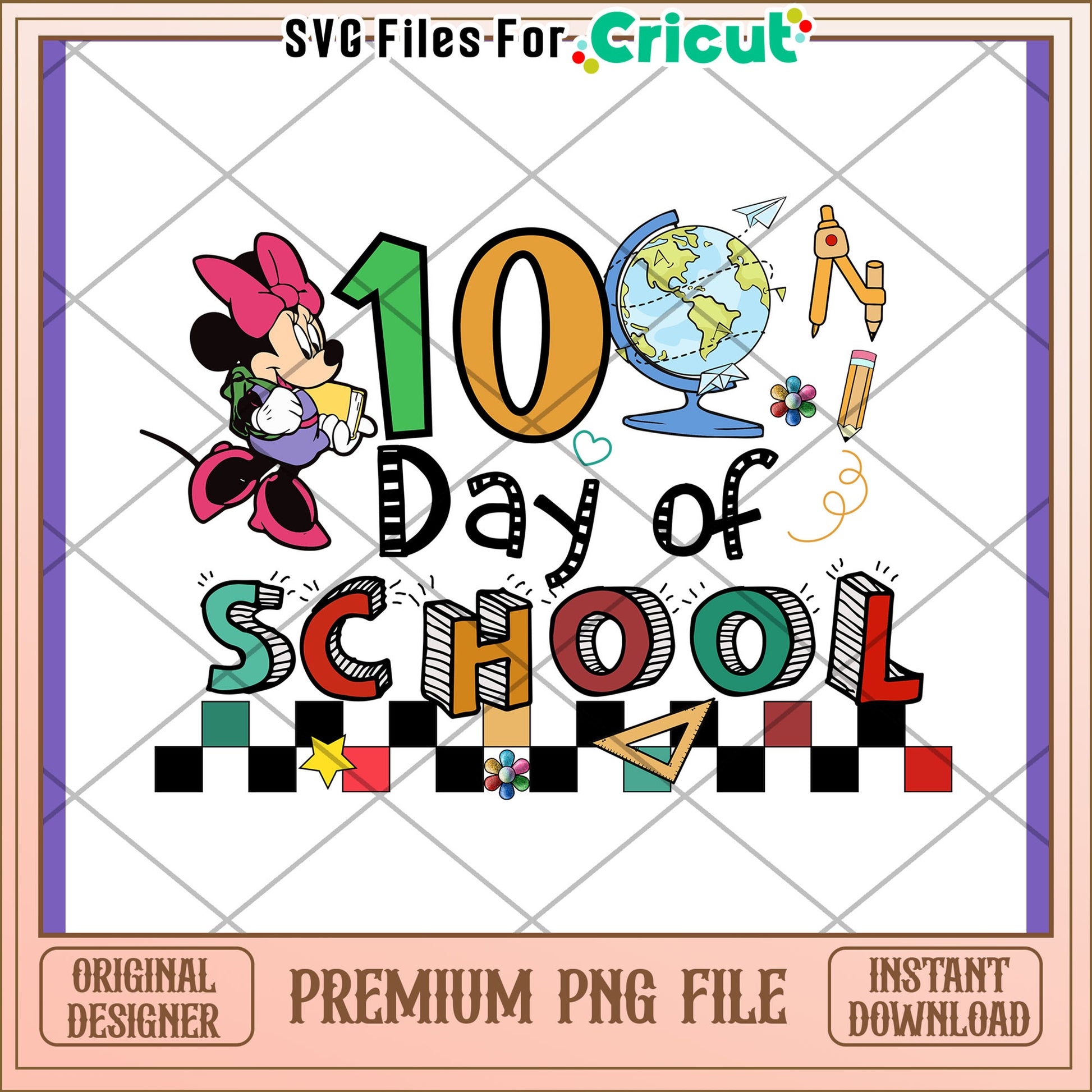 Minnie Mouse 10th Day of School PNG