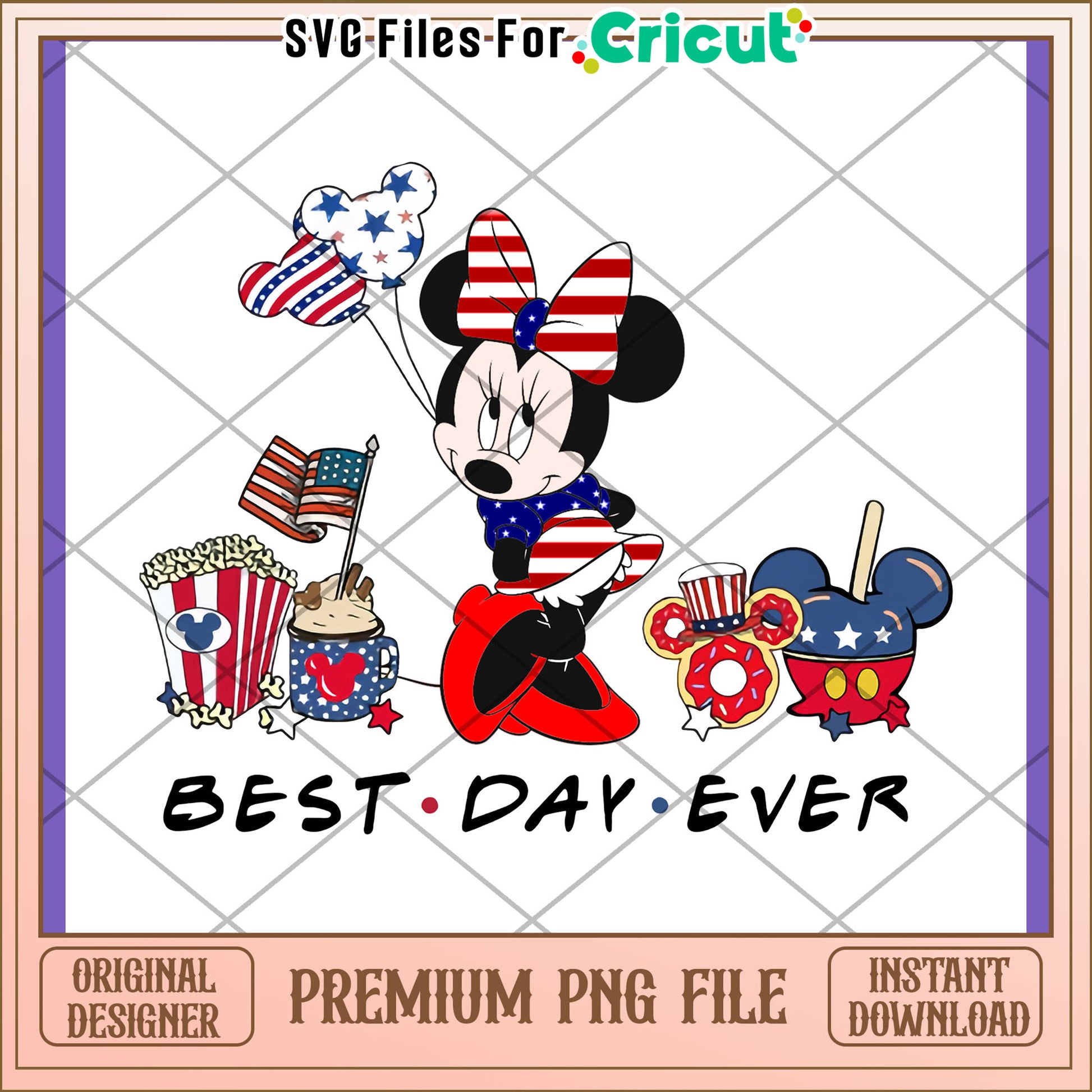 Minnie Mouse Best Day Ever PNG Design for Kids