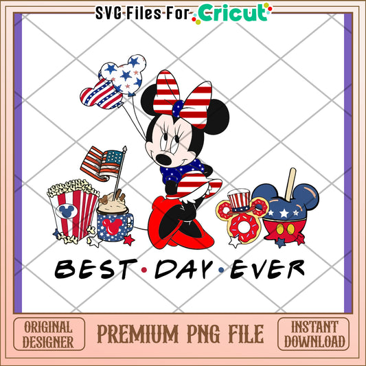 Minnie Mouse Best Day Ever PNG Design for Kids