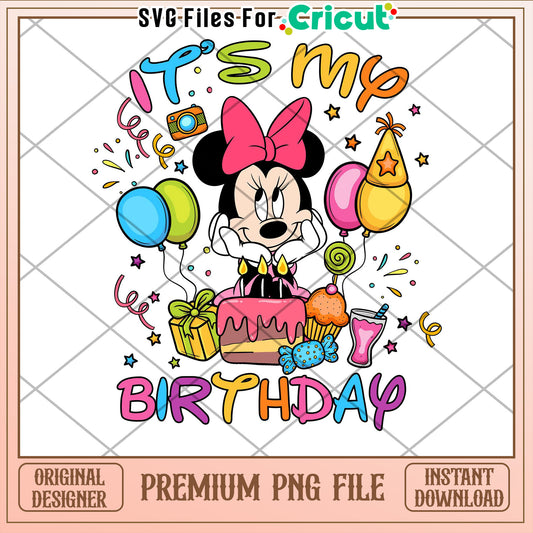 Minnie Mouse Birthday PNG Design