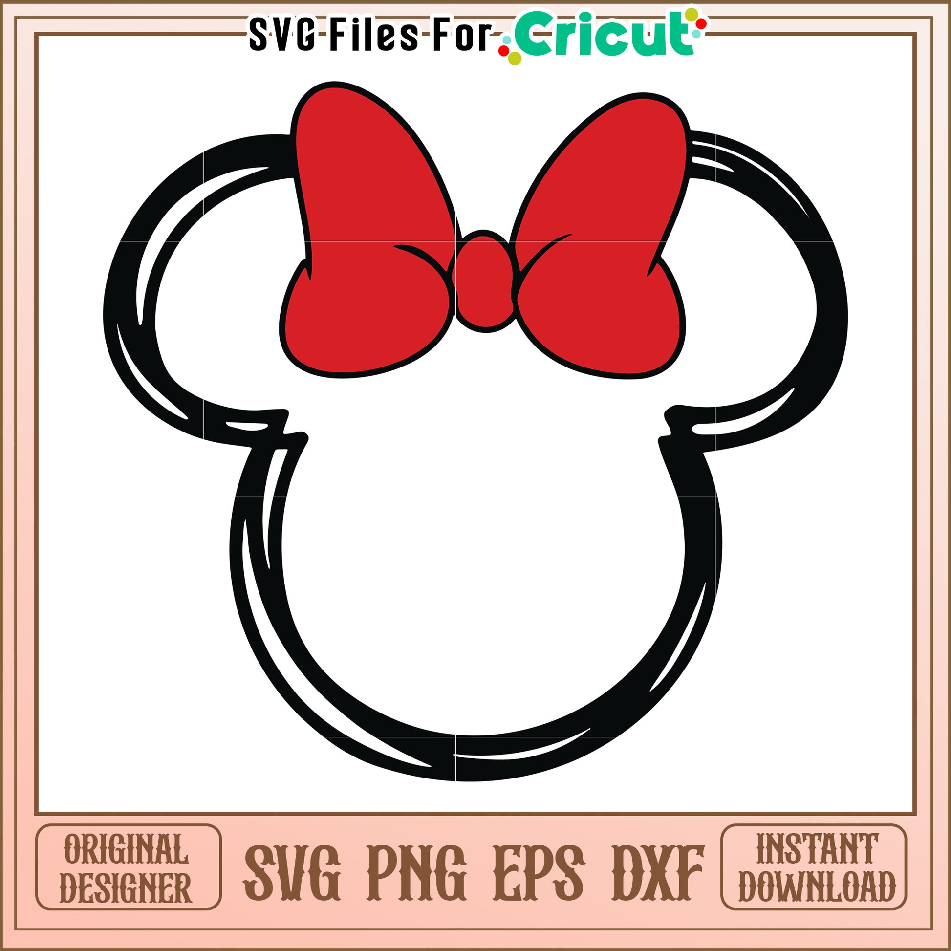 Minnie Mouse Bow SVG Design Instant Download