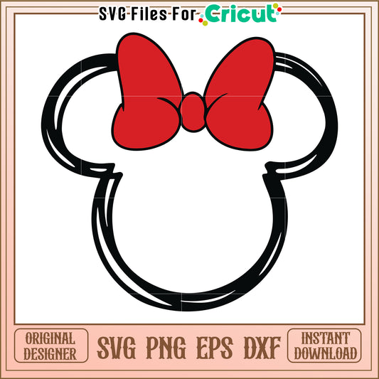 Minnie Mouse Bow SVG Design Instant Download