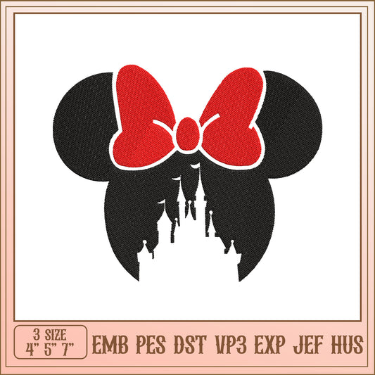 Minnie Mouse Castle Embroidery Design
