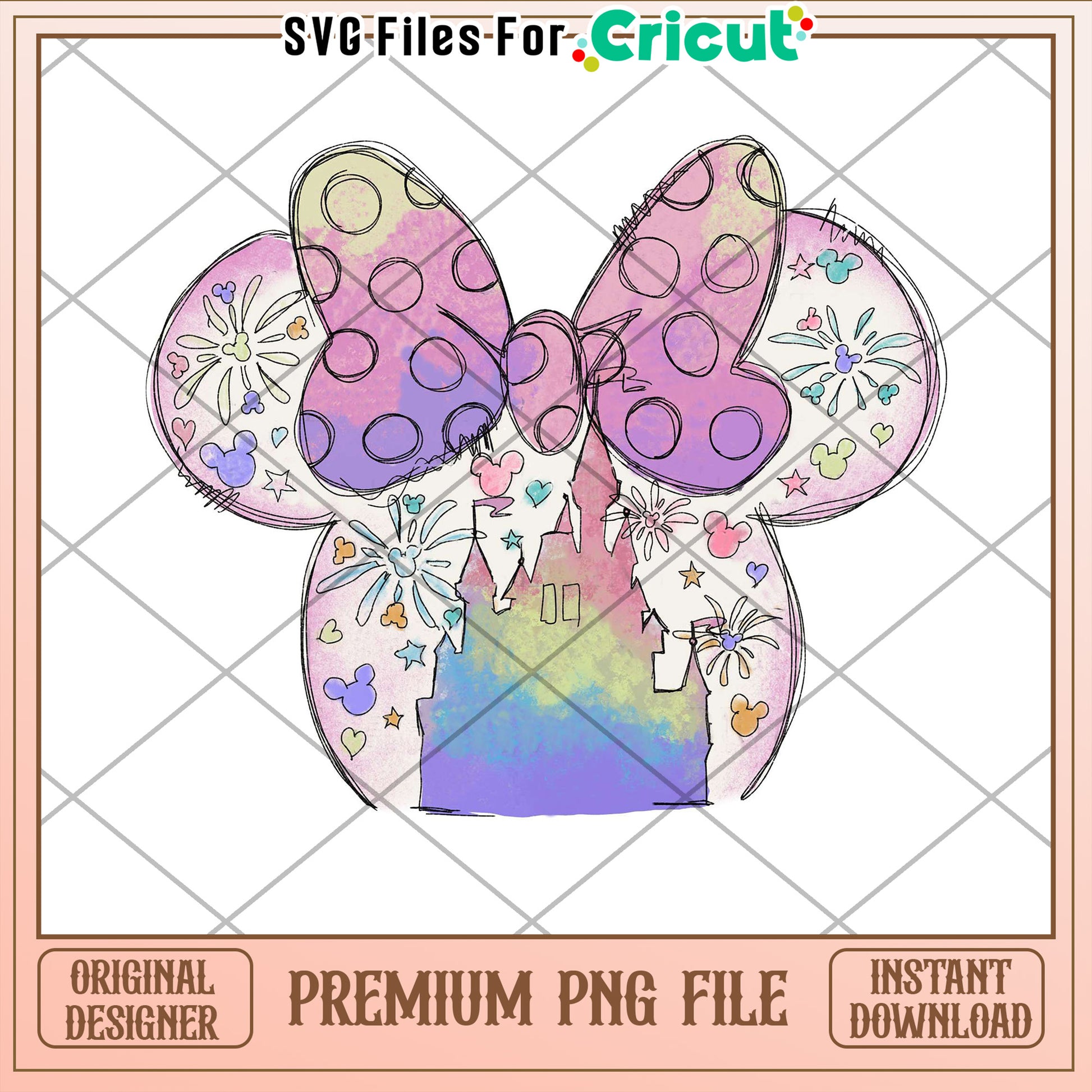 Minnie Mouse Castle PNG, Cricut Design
