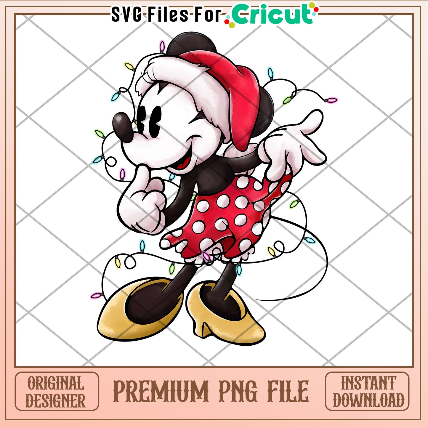 Minnie Mouse Christmas PNG Instant Download
