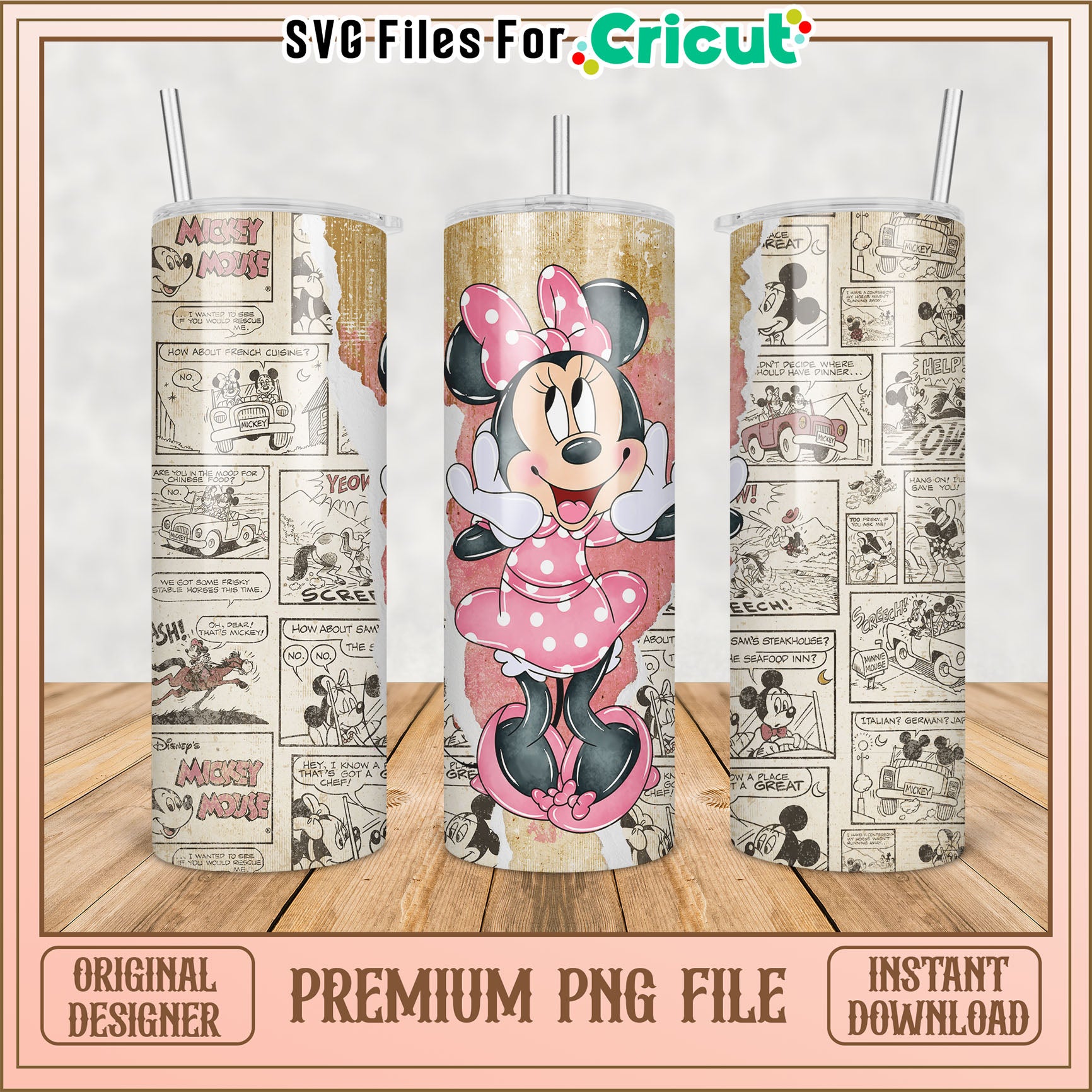 Minnie Mouse Comic PNG Sublimation