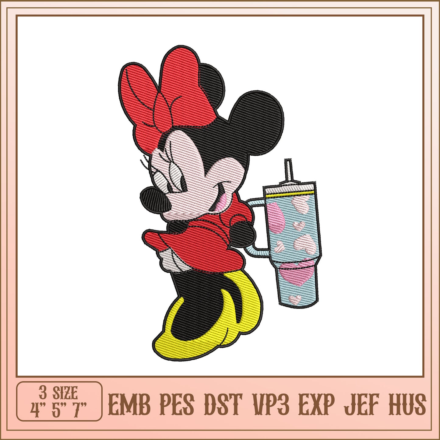 Minnie Mouse Cute Embroidery Design for Kids and Crafts