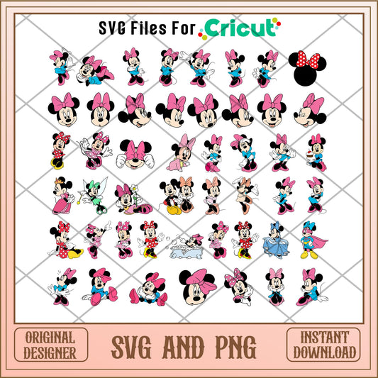 Disney Minnie mouse character svg bundle ver 2