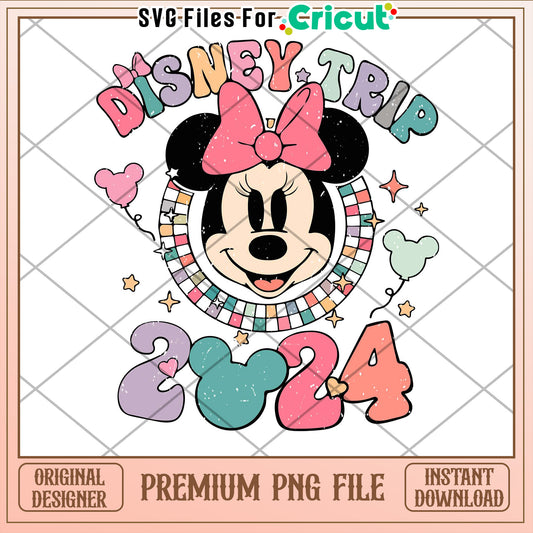 Minnie Mouse Disney Trip 2024 PNG