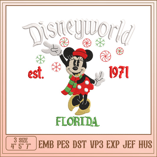 Minnie Mouse Disney World Christmas Embroidery