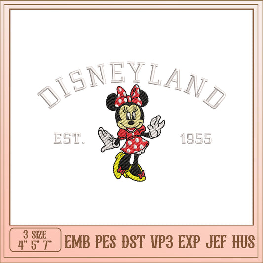 Minnie Mouse Disneyland Embroidery Design
