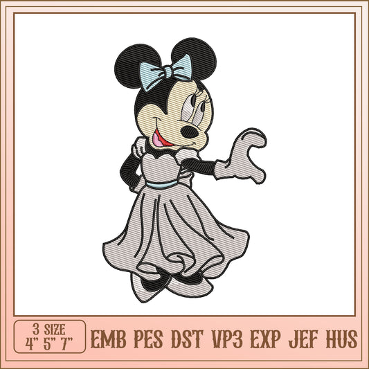 Minnie Mouse Dress Embroidery Design