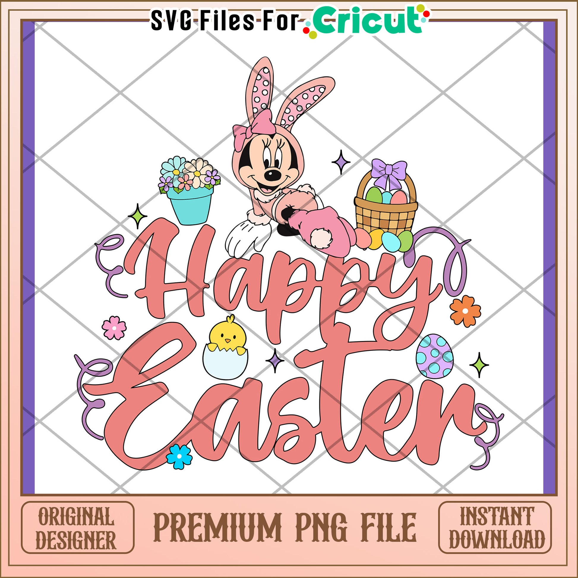 Minnie Mouse Easter PNG Design