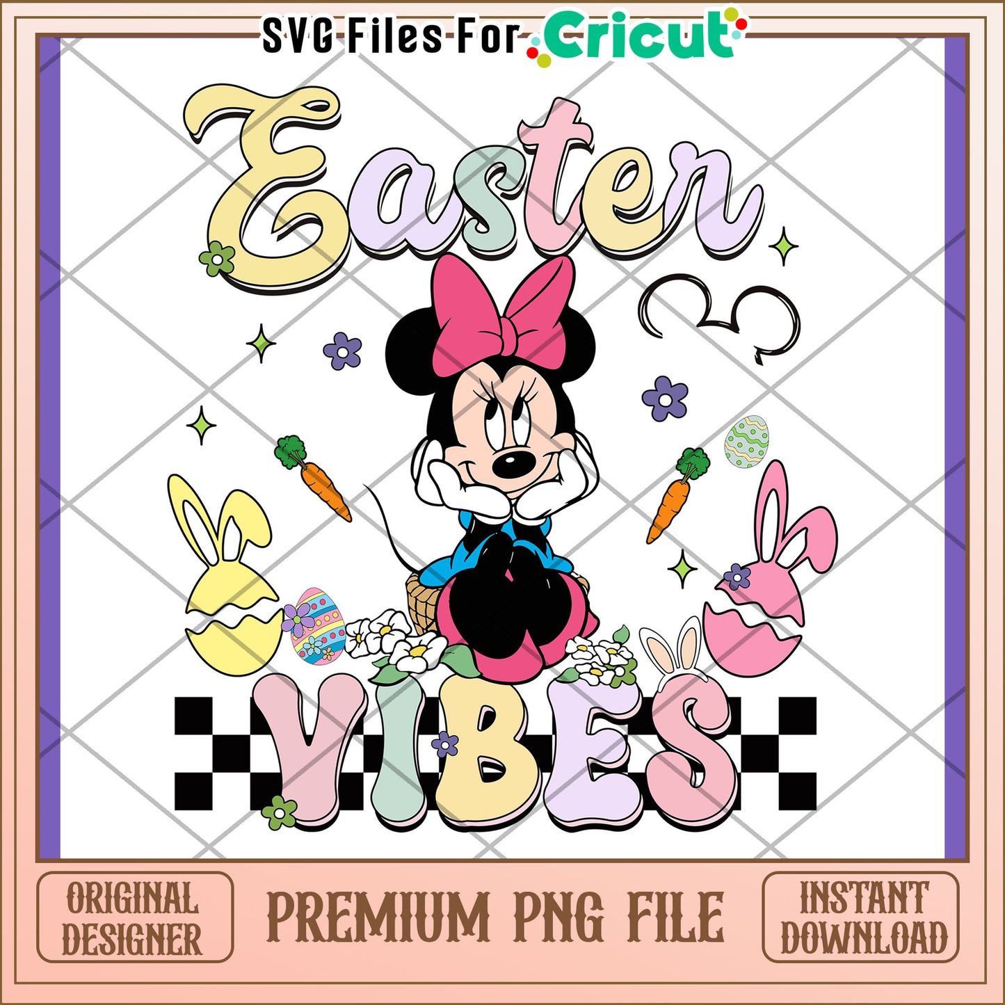 Minnie Mouse Easter Vibes PNG Design