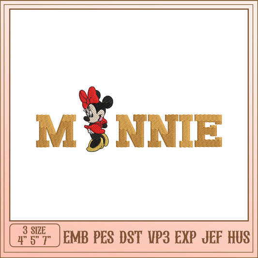 Minnie Mouse Embroidery Design Cute Personalized Pattern 4x5x7