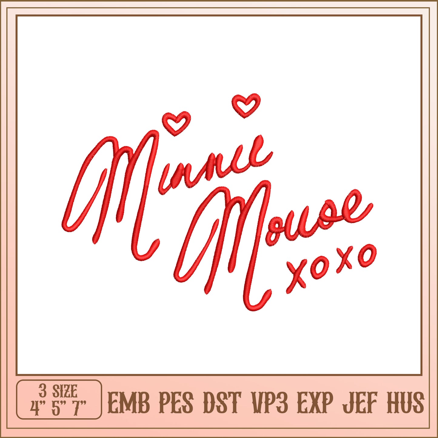 Minnie Mouse Embroidery Design File for Creative Projects