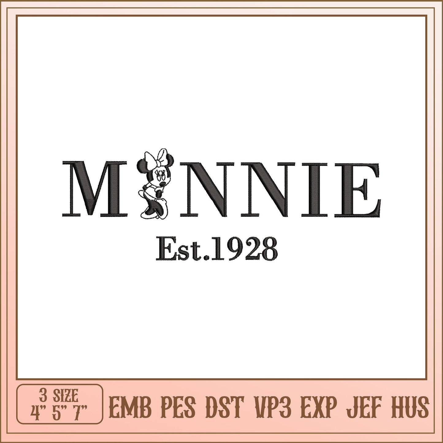 Minnie Mouse Embroidery Design Files for Custom Projects